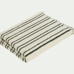 Drap de bain en coton à rayures 100x150cm - vert