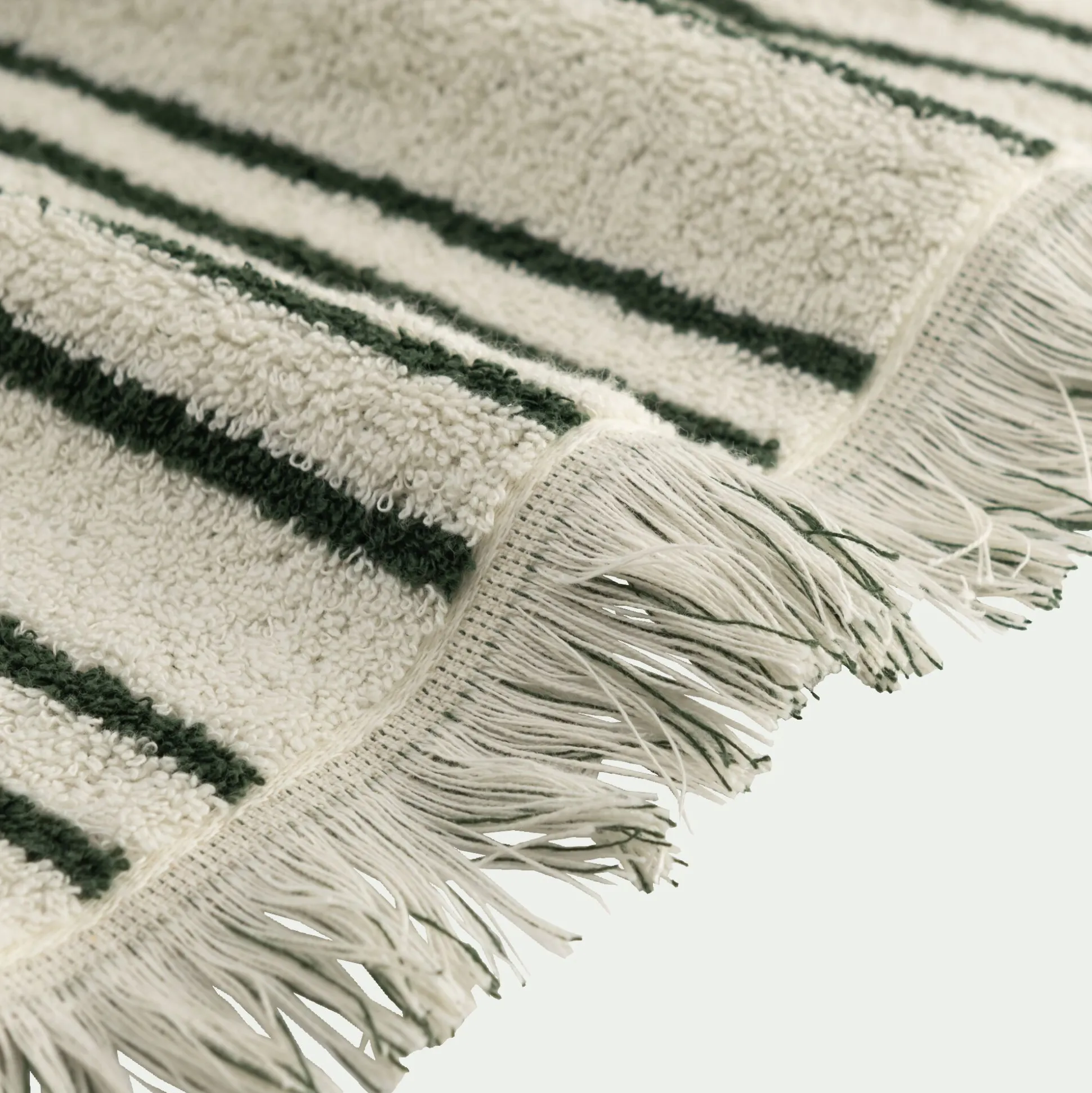 Drap de bain en coton à rayures 100x150cm - vert