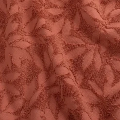 Drap de bain en coton motif floral 100x150cm - rouge terracotta