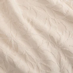 Drap de bain en coton motif floral 100x150cm - blanc écru