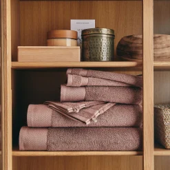 Drap de bain en coton peigné - brun rhassoul 100x150cm