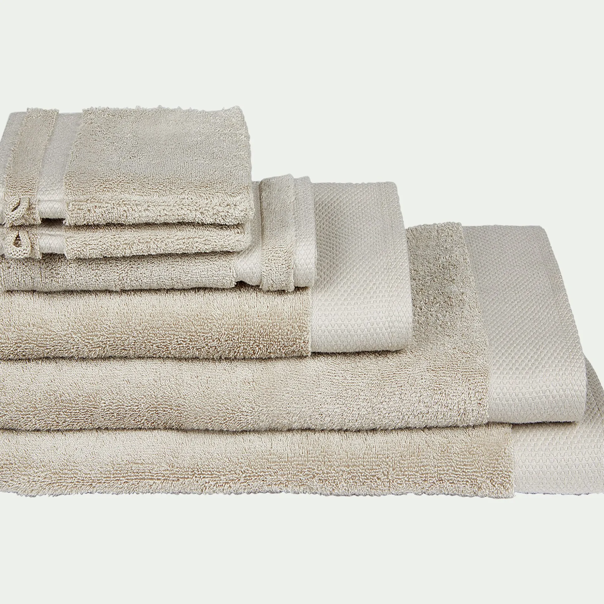 Drap de bain en coton peigné - beige alpilles 100x150cm