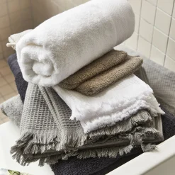 Drap de bain en coton peigné - blanc optique 100x150cm