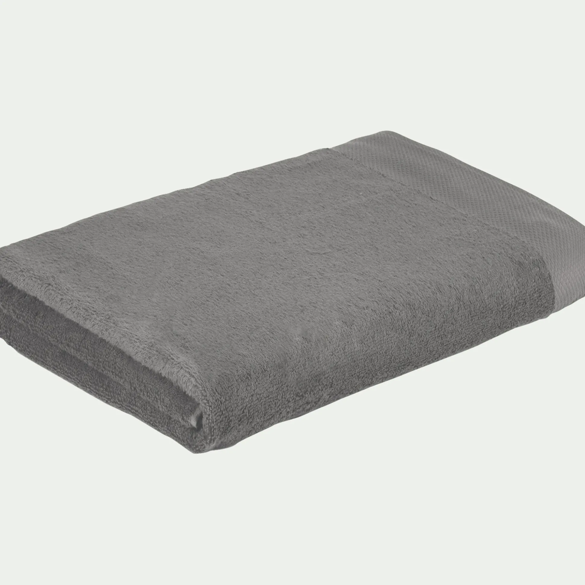Drap de bain en coton peigné - gris restanque 100x150cm