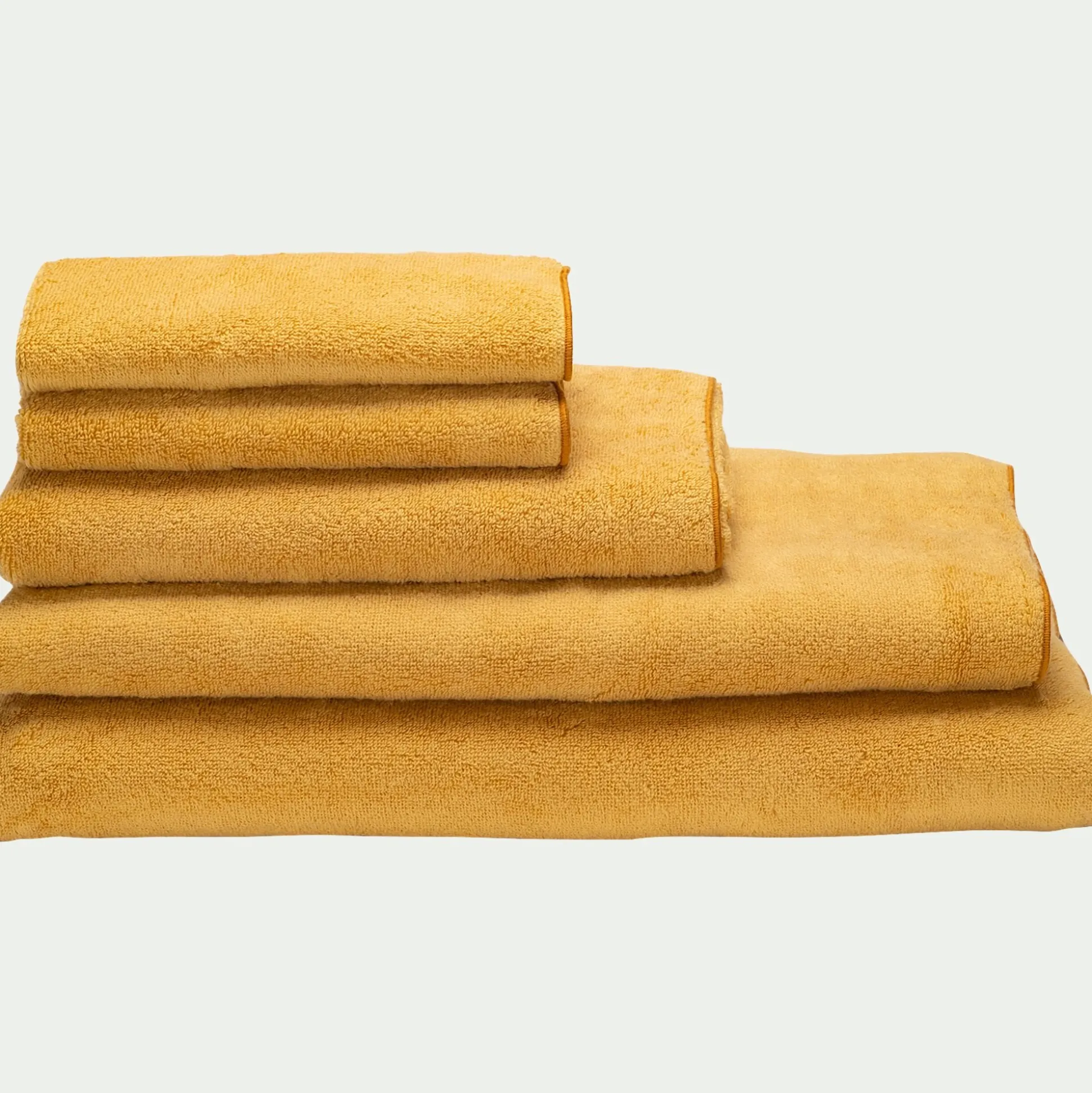 Drap de bain en coton 100x150cm - jaune blé