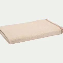 Drap de bain frangé en coton 100x150cm - blanc écru