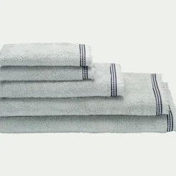 Drap de bain frangé en coton 100x150cm - bleu littoral