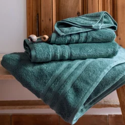 Drap de douche bouclette en coton - vert 70x140cm