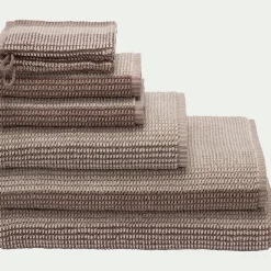 Drap de douche bouclette jacquard en coton - beige alpilles 70x140cm