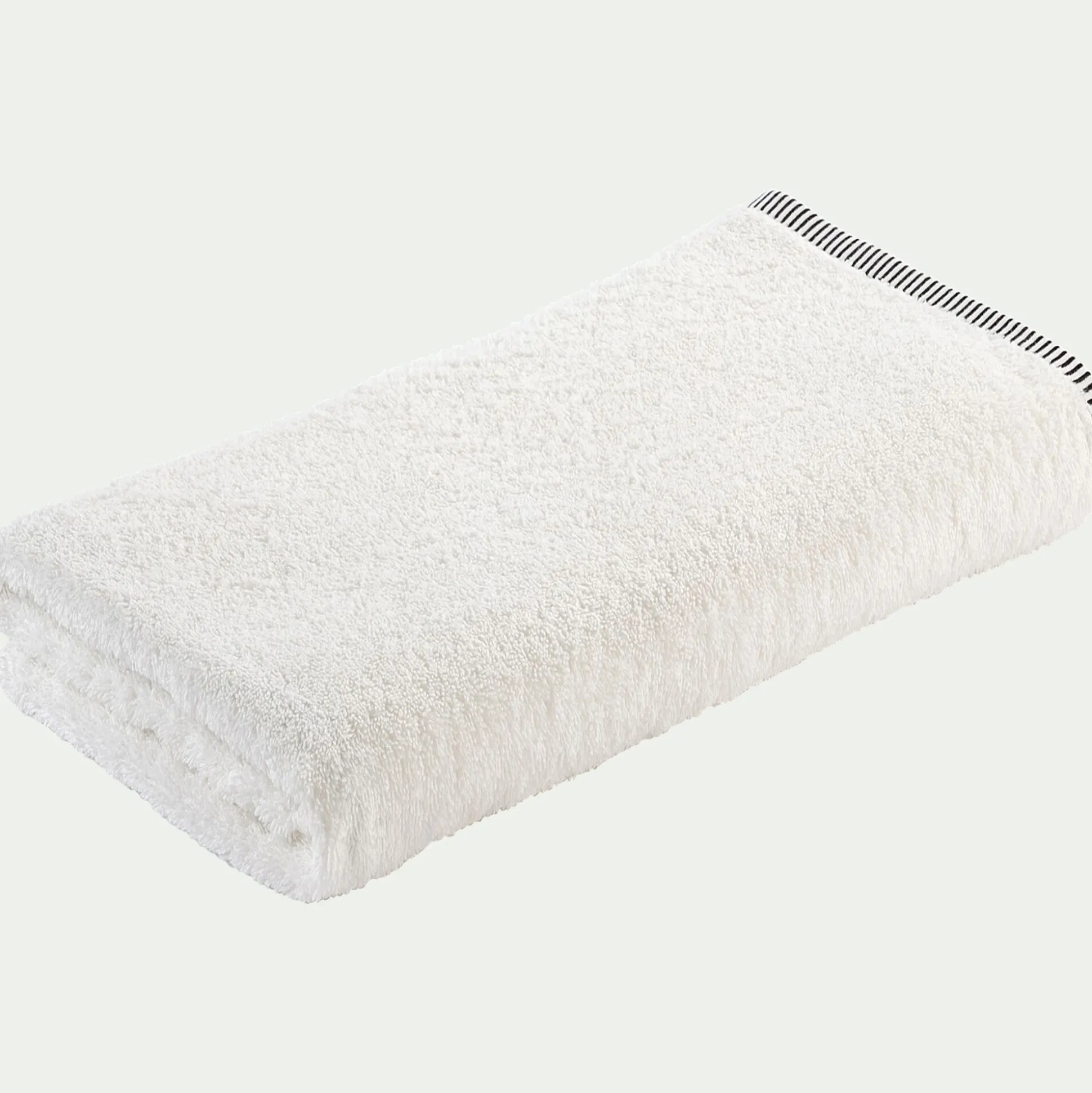 Drap de douche brodé en coton - blanc ventoux 70x140cm