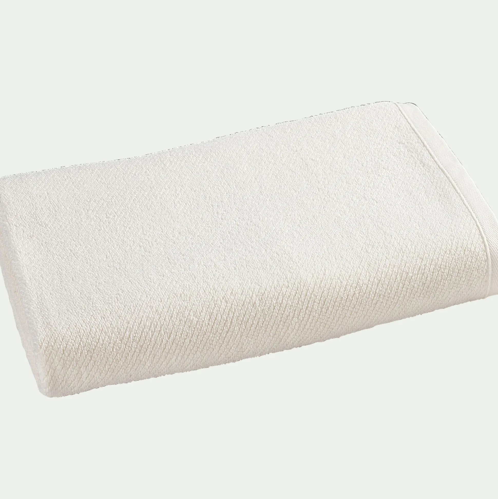Drap de douche en bouclettes de coton bio - blanc ventoux 70x130cm