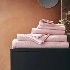 Drap de douche en bouclettes de coton bio - rose rosa 70x130cm