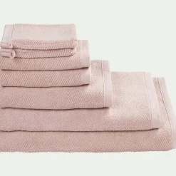 Drap de douche en bouclettes de coton bio - rose rosa 70x130cm