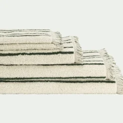 Drap de douche en coton à rayures 70x140cm - vert