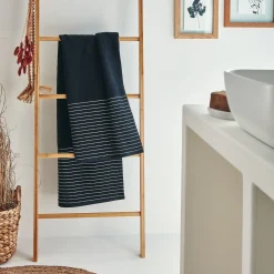 Drap de douche en coton - noir 70x140cm