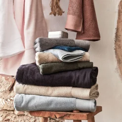 Drap de douche en coton peigné - bleu calaluna 70x140cm