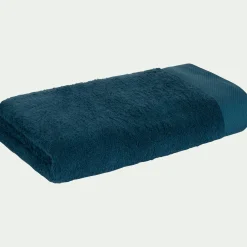 Drap de douche en coton peigné - bleu figuerolles 70x140cm