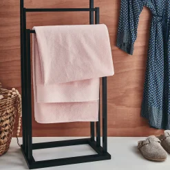 Drap de douche en coton peigné - rose simos 70x140cm