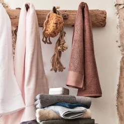 Drap de douche en coton peigné - rose simos 70x140cm