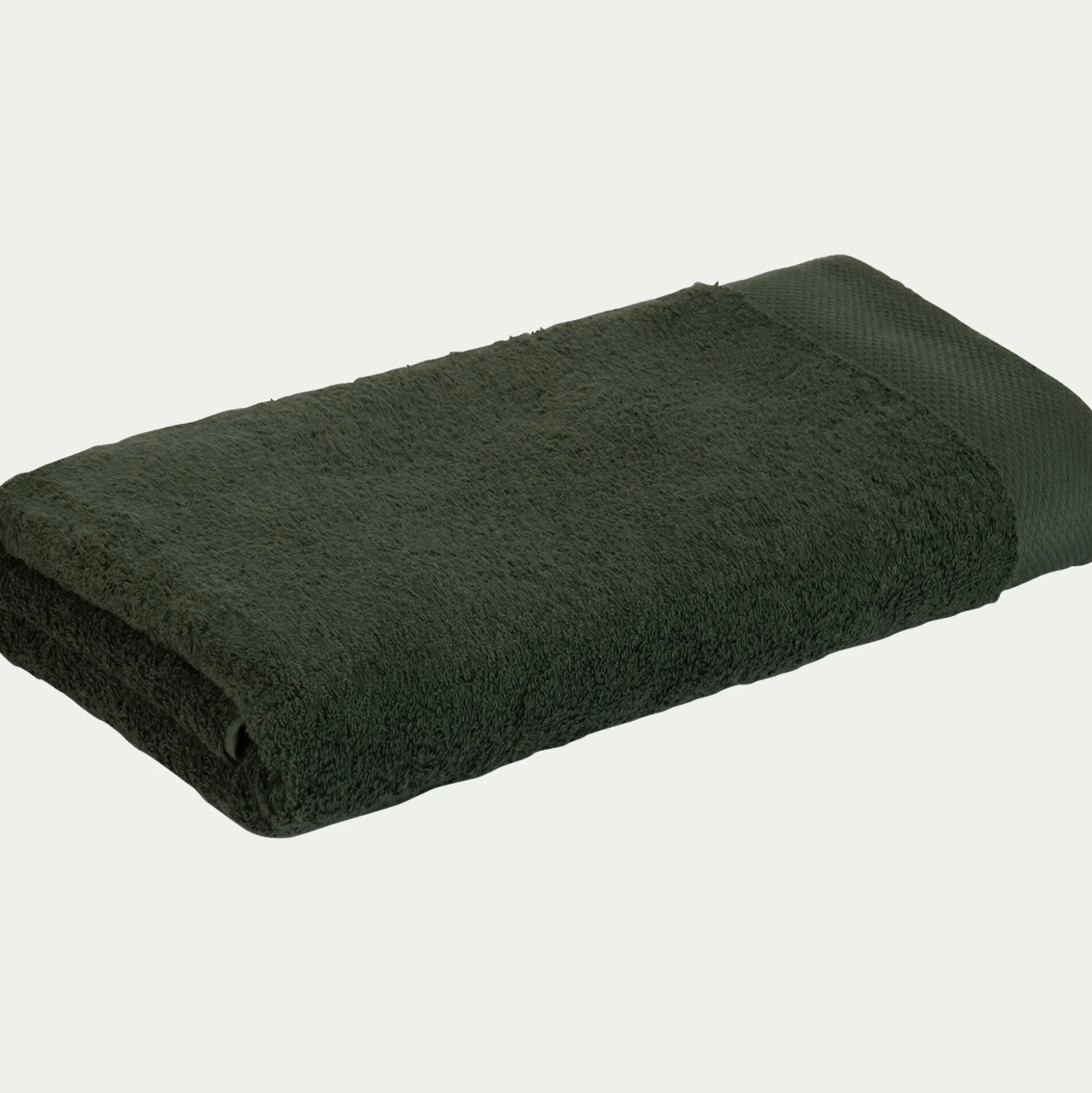 Drap de douche en coton peigné - vert cèdre 70x140cm