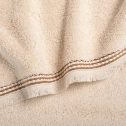 Drap de douche frangé en coton 70x140cm - blanc écru