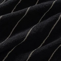 Drap de douche rayé en coton 70x140cm - noir