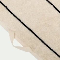 Drap de douche rayé en coton 70x140cm - beige