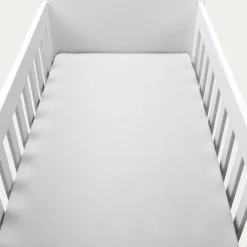 Drap housse bébé en coton bio 70x140+B15cm - blanc