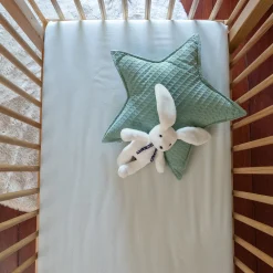 Drap housse bébé en coton bio 60x120+B15cm - vert