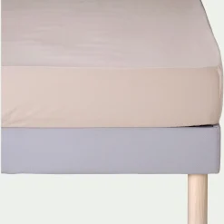 Drap housse en coton bio 90x200cm b30cm - beige alpilles