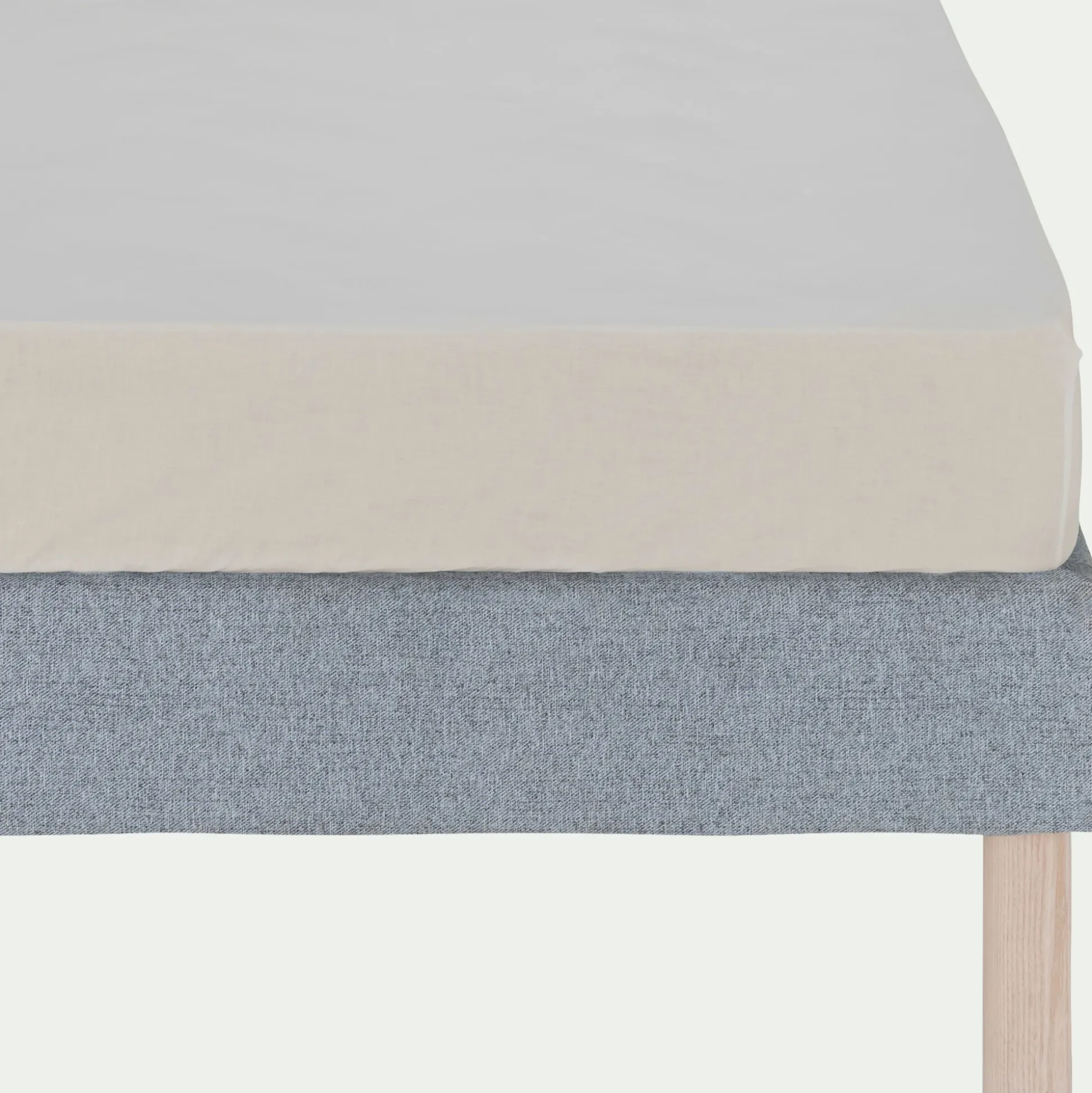 Drap housse en coton bio 90x200cm b30cm - blanc ventoux