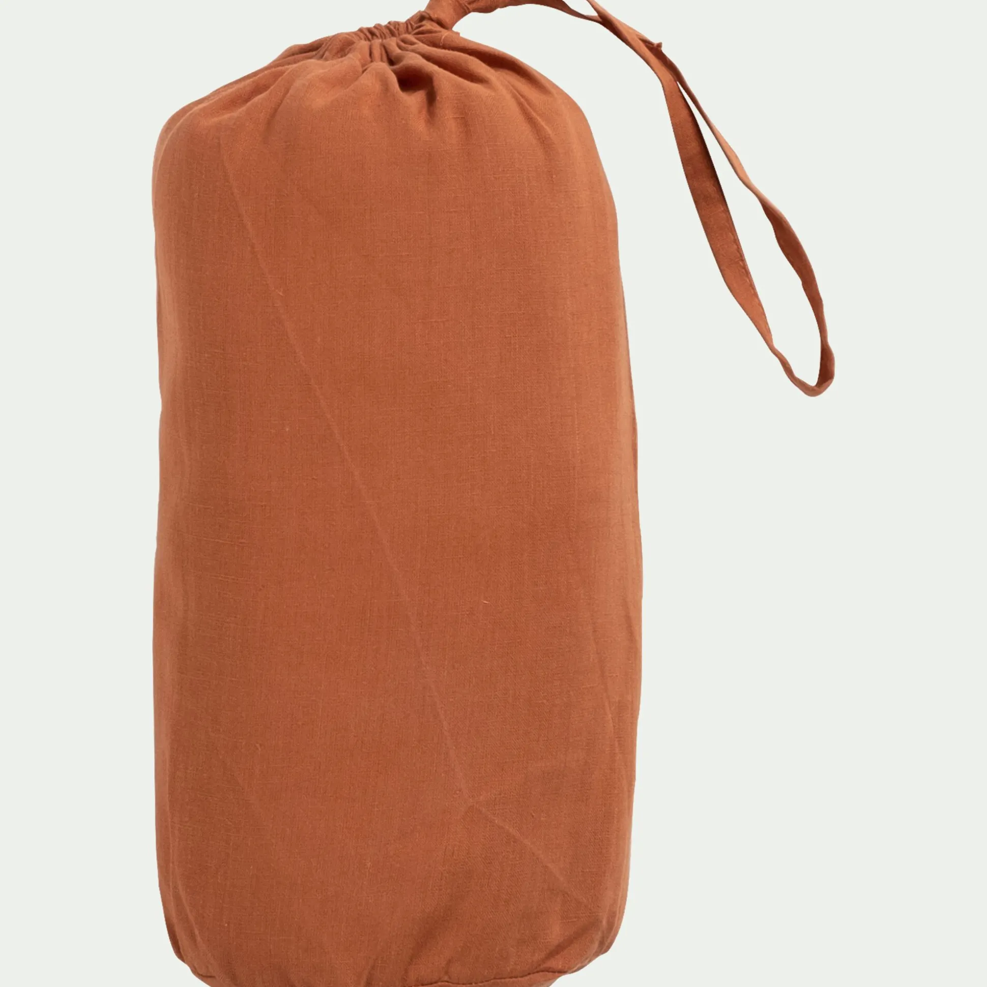 Drap housse en lin lavé 140x200cm B28cm - marron rustrel