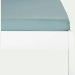 Drap housse enfant en coton 90x200+B20cm - bleu calaluna