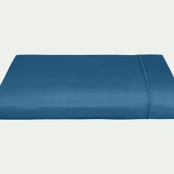 Drap plat en coton 180x300cm - bleu figuerolles