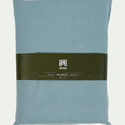 Drap plat en coton 270x300cm - bleu calaluna