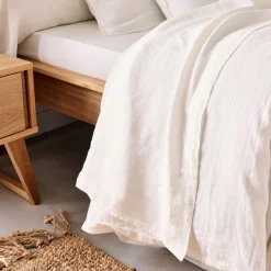 Drap plat en lin lavé 270x300cm - blanc capelan