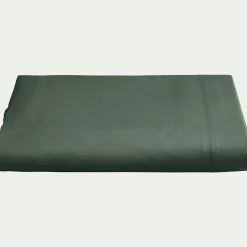 Drap plat en percale de coton 270x300 - vert cèdre