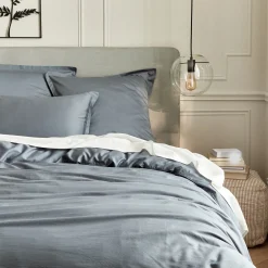 Drap plat en satin lavé 270x300cm - blanc ventoux