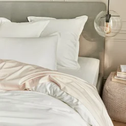 Drap plat en satin lavé 270x300cm - rose pétale