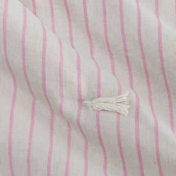 Édredon avec pompons en coton 100x180cm - beige