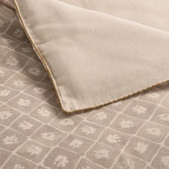 Édredon finition croquet en coton 100x180cm - beige ficelle