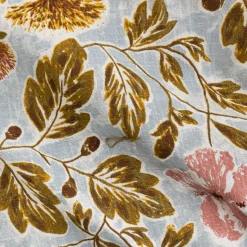 Édredon 100x180cm motif Provence en coton - marron