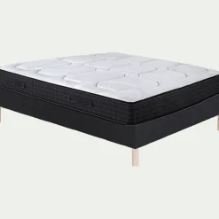Ensemble matelas alinea enveloppant à ressorts ensachés et sommier tapissier ferme