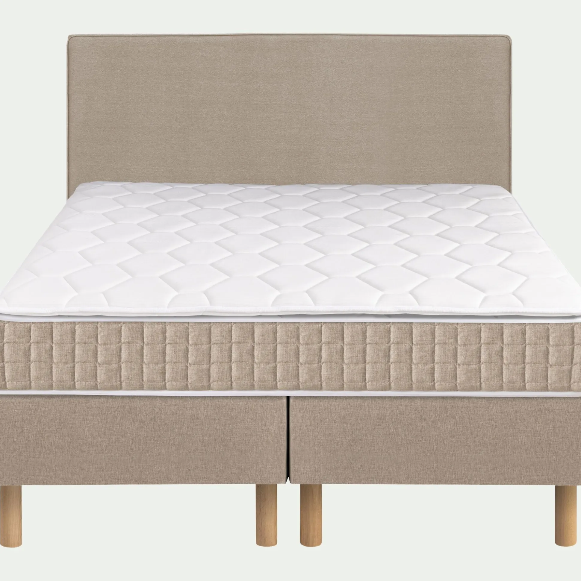 Ensemble matelas ressorts + sommier H24cm alinea 2x80x200cm - beige roucas