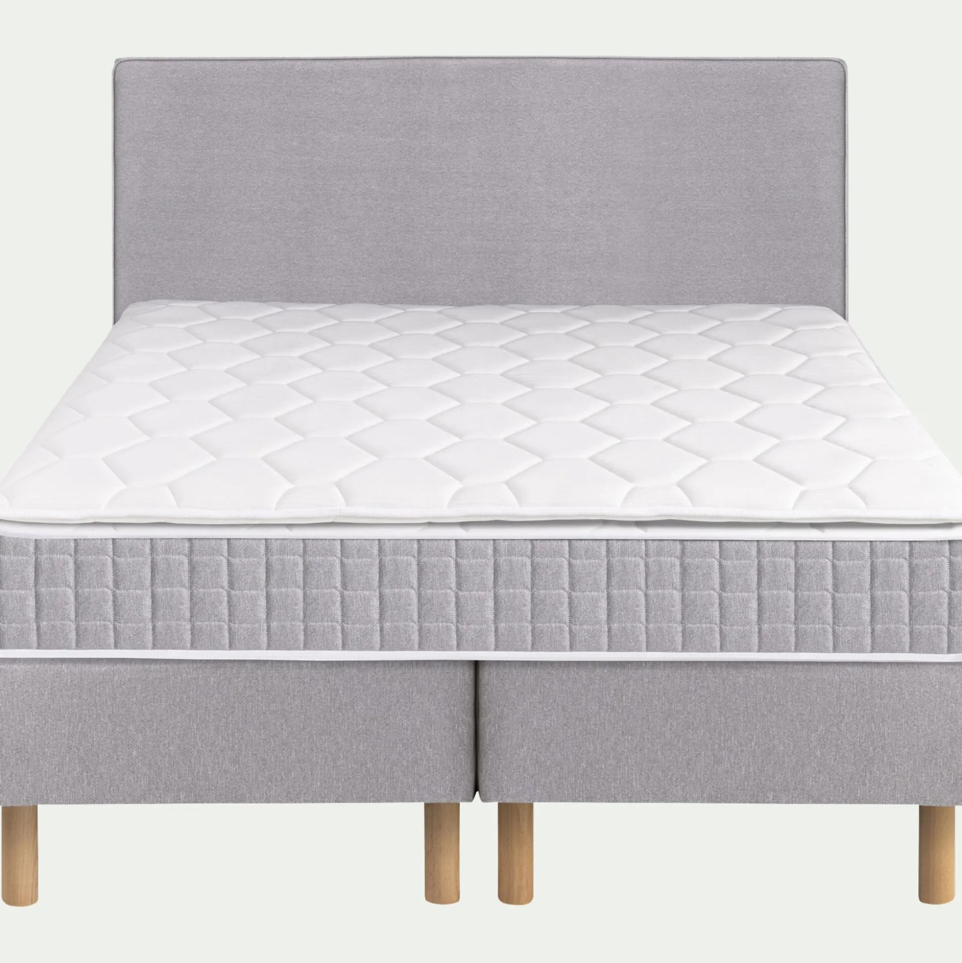 Ensemble matelas ressorts + sommier H24cm alinea 2x100x200cm - gris borie
