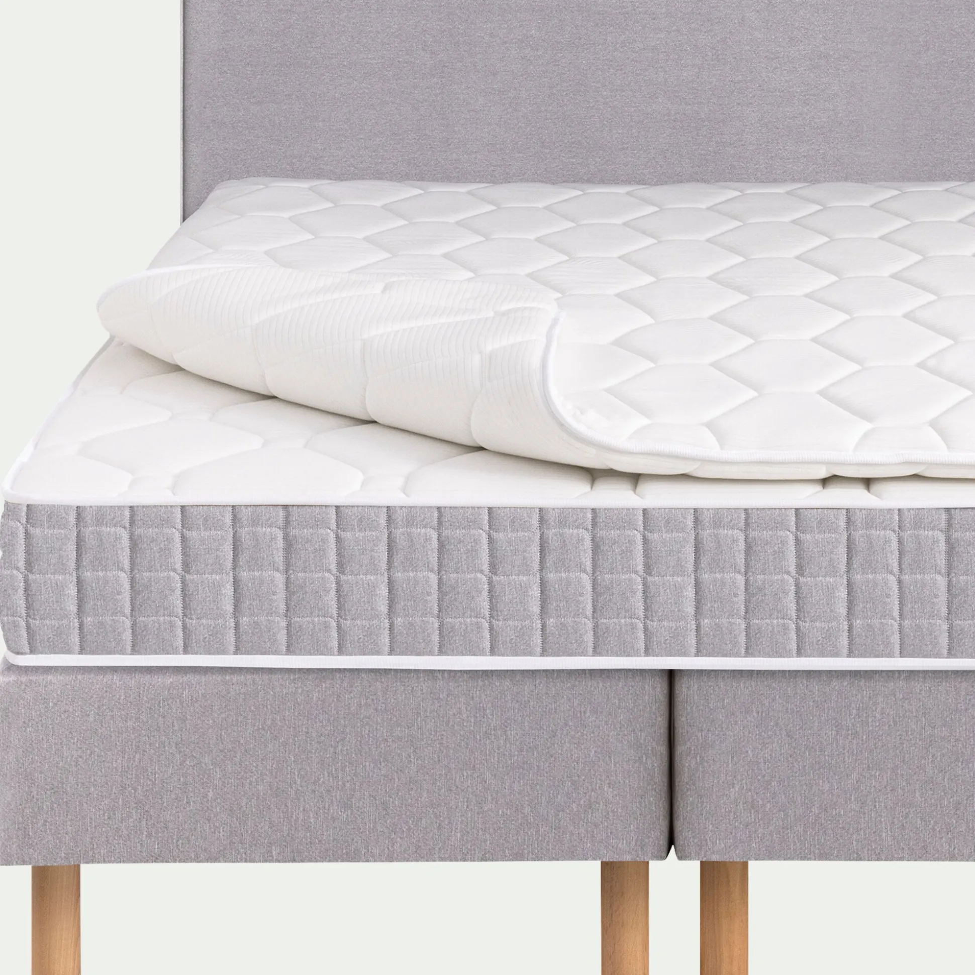 Ensemble matelas ressorts + sommier H24cm alinea 2x100x200cm - gris borie