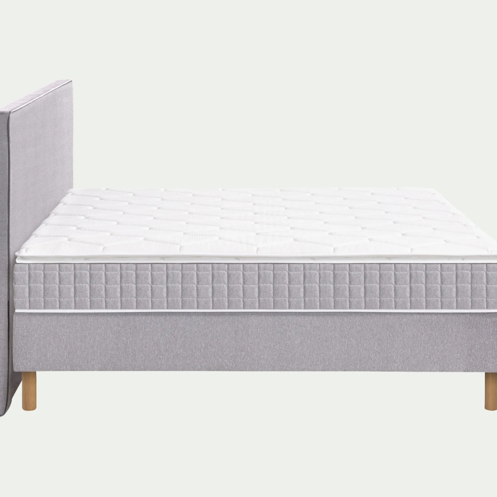 Ensemble matelas ressorts + sommier H24cm alinea 2x100x200cm - gris borie