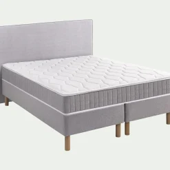 Ensemble matelas ressorts + sommier H24cm alinea 2x100x200cm - gris borie