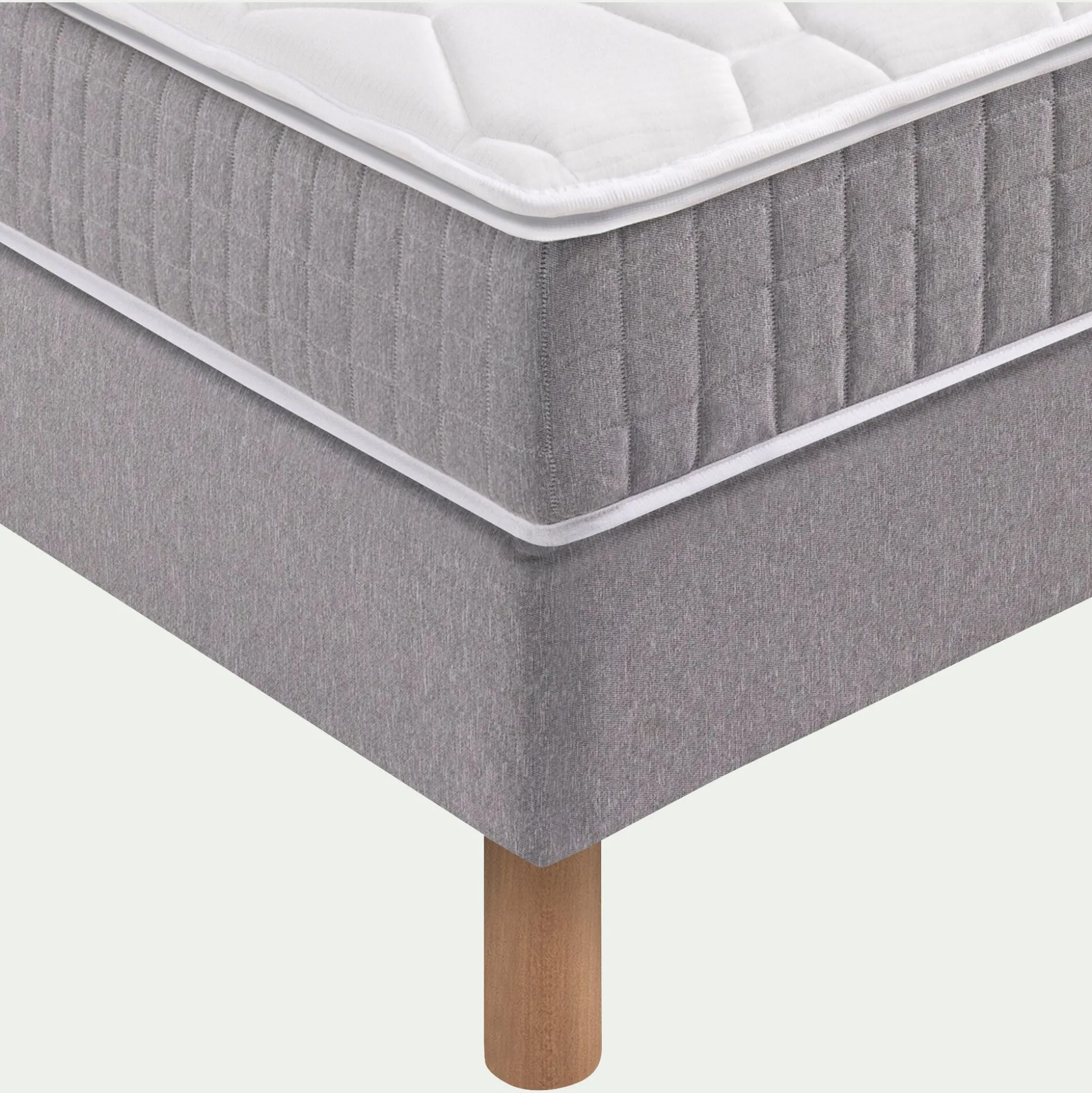 Ensemble matelas ressorts + sommier H24cm alinea 2x100x200cm - gris borie