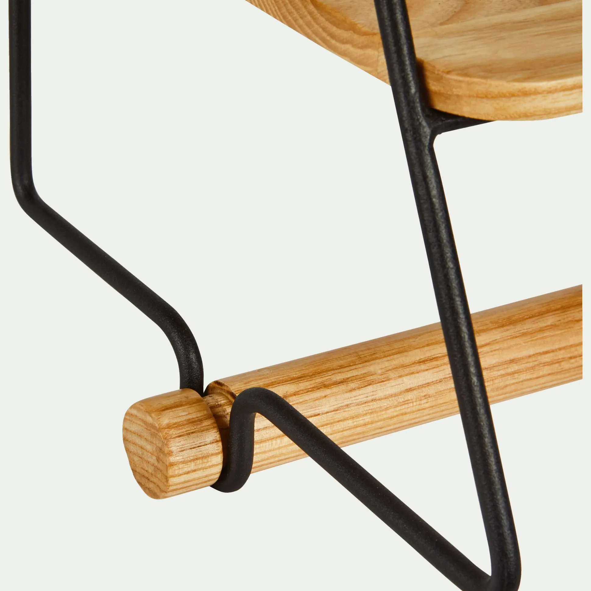 Etagère murale en métal et bois avec support papier